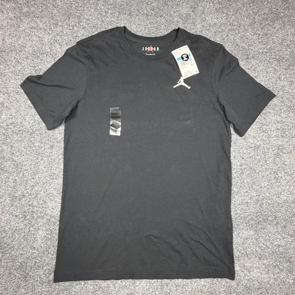 Jordan Mens Jumpman Embroidered T-Shirt Black DC7485-010 Medium NWT